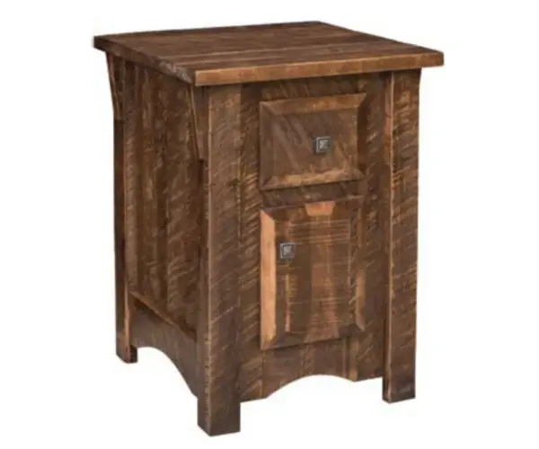 Rough Cut Maplewood 1 Drawer 1 Door Nightstand