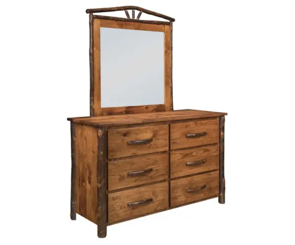 Wagon Wheel Hickory 6 Drawer Dresser