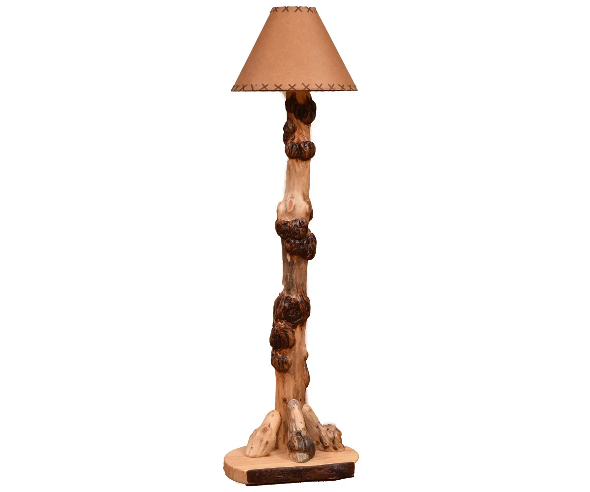 Burled Pine Floor Lamp