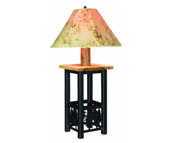Ironwood Lamp With Lambskin Shade