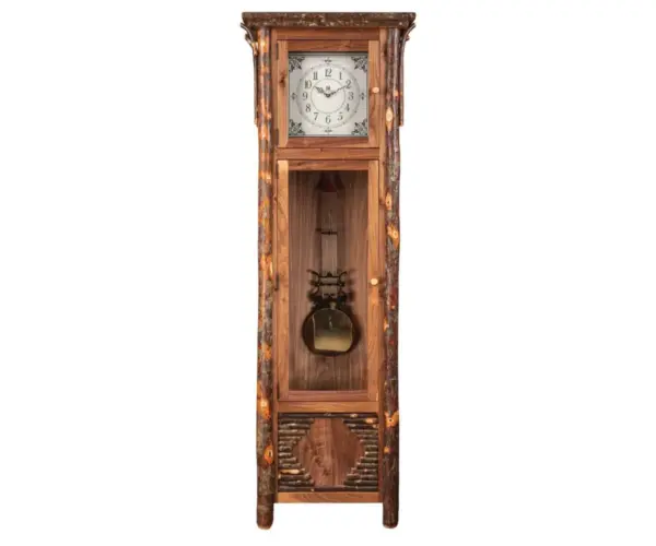 Old Country Grandfather Clock With Pendulum