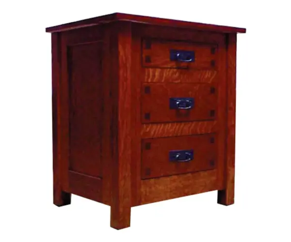 Century Mission 3 Drawer Nightstand