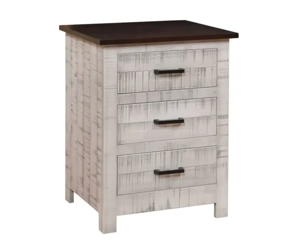 Farmhouse 3 Drawer Nightstand