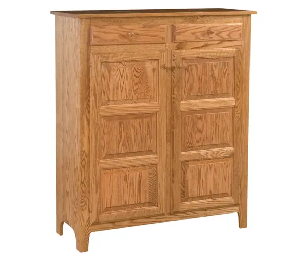 Classic Raised Panel Pie Safe With Drawers - 3 Panel Door